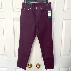Lauren Ralph Lauren Premier Skinny Ankle Jeans Red Wash Size 6